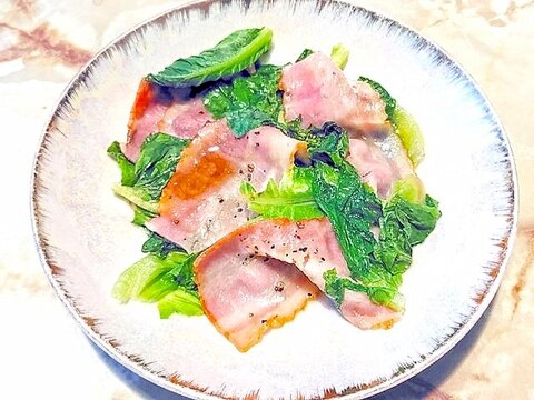 時短!レンジで作るベーコンとレタス蒸し♪